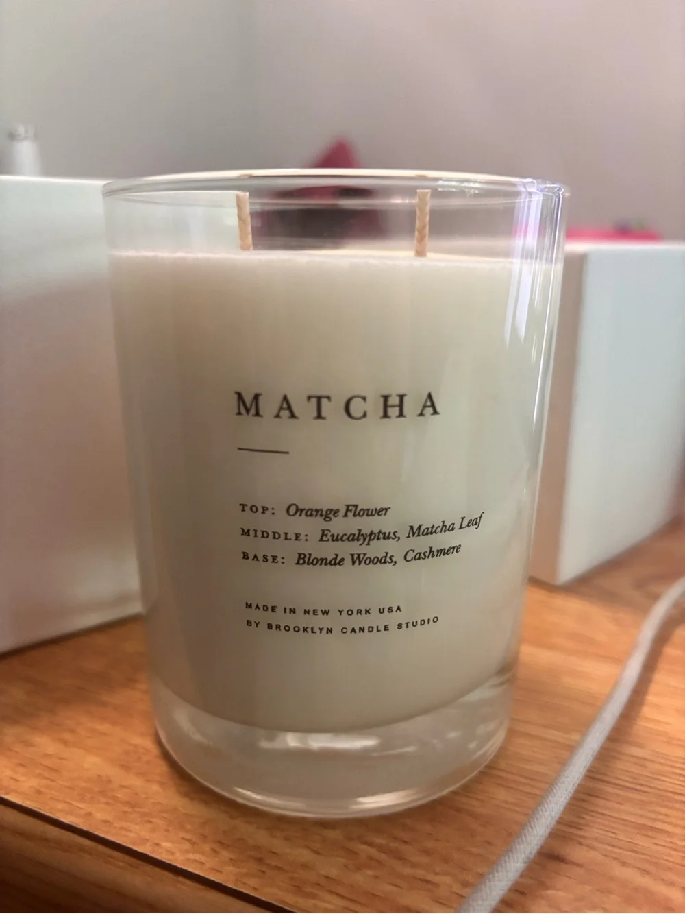 matcha-scented luxury candle